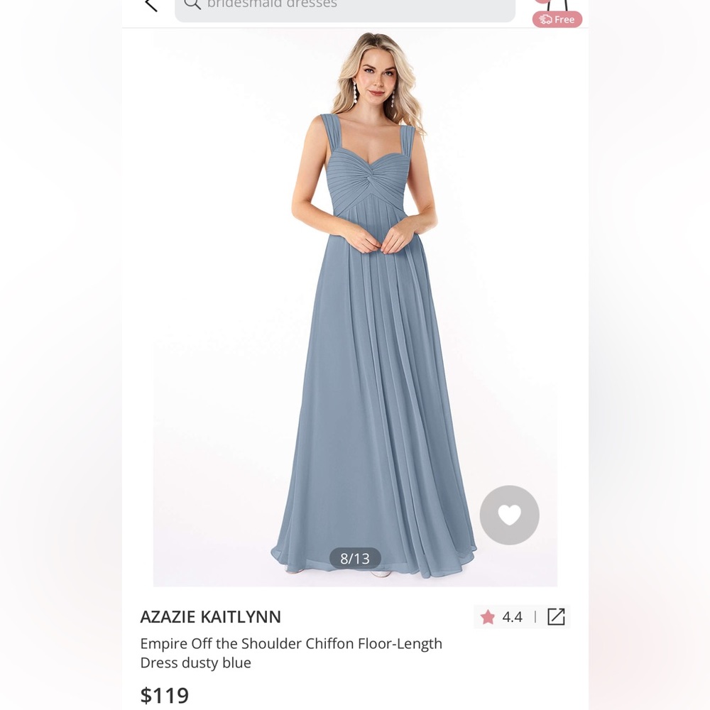Azazzie bridesmaid dress worn size 12 hemmed only about two inches, I’m 5’1.